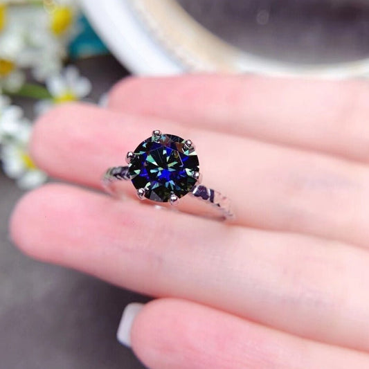 Newest Red Moissanite Ring Colorful Ring Real 925 Silver Fine Jewelry 2CT Lab Diamond Shiny Women Engagement Ring Party Gift - Black Diamonds New York