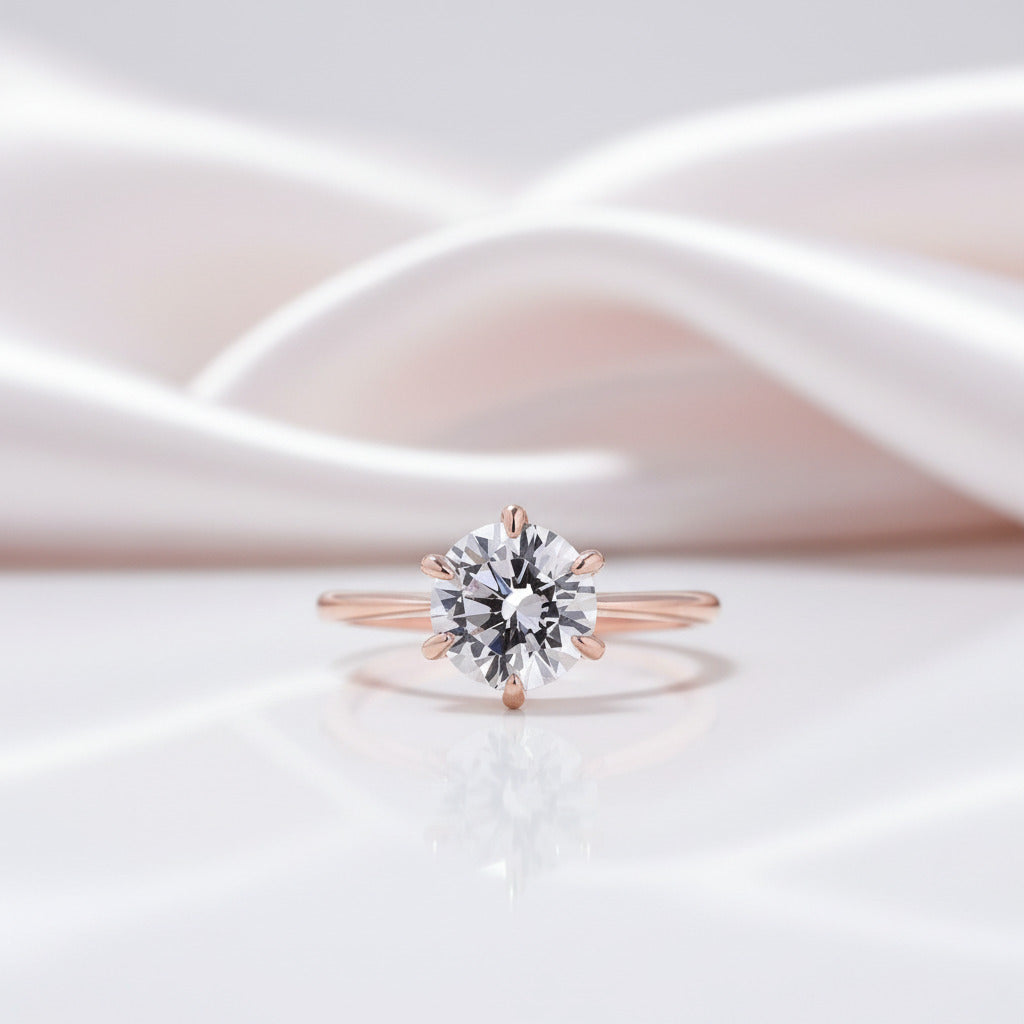 2CT Round Cut Rose Gold Wedding Ring Set-Black Diamonds New York