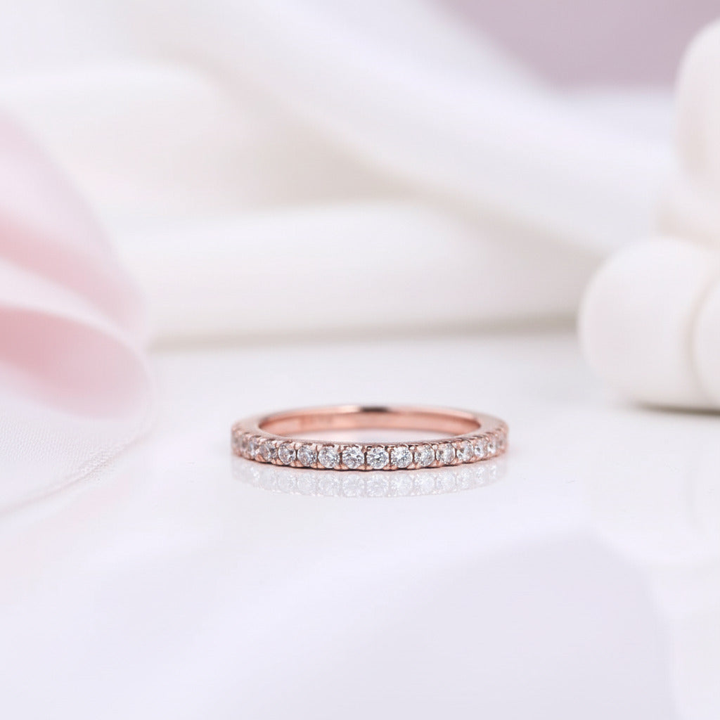 2CT Round Cut Rose Gold Wedding Ring Set-Black Diamonds New York