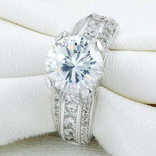 925 Sterling Silver 2Ct Round White CZ Ring