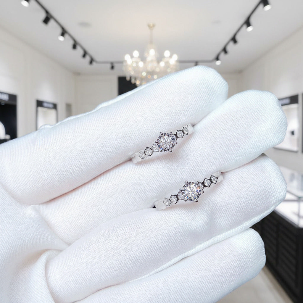 2ct Six Prong Honeycomb Diamond Option Engagement Ring-Black Diamonds New York