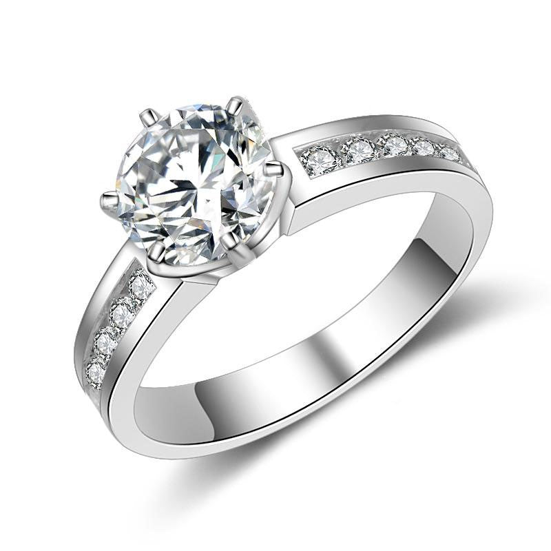 2ct Special Design Six Prong Moissanite Engagement Ring - Black Diamonds New York