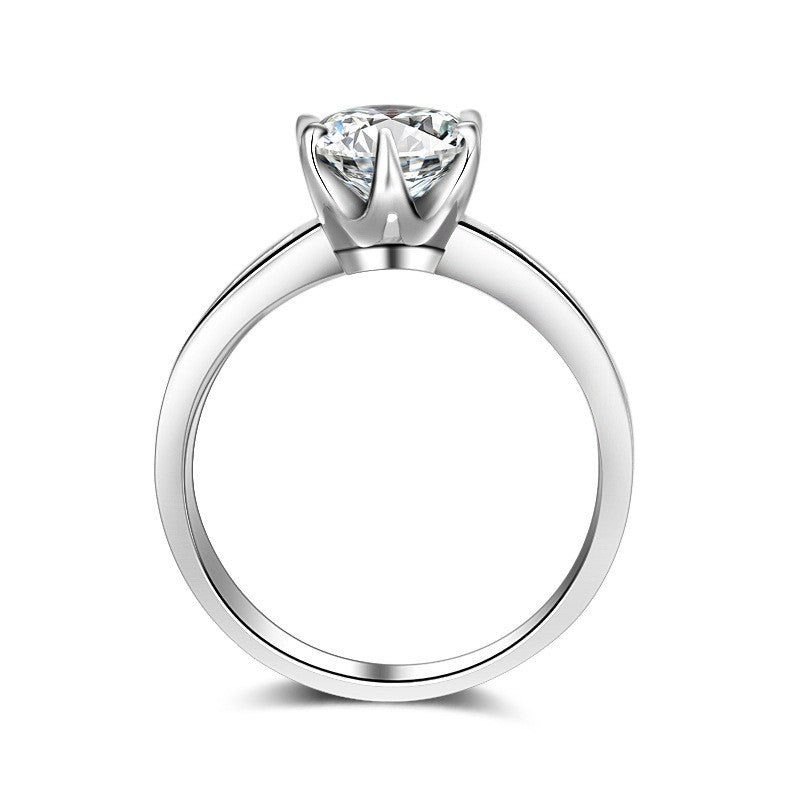 2ct Special Design Six Prong Moissanite Engagement Ring - Black Diamonds New York
