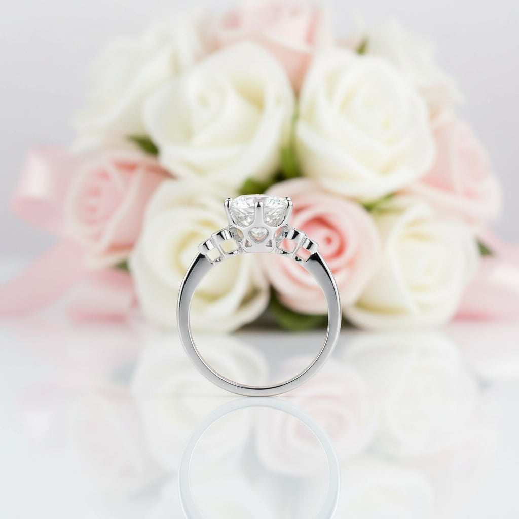 2ct Topaz 14k White Gold 0.038 Ct Natural Diamond Option Engagement Ring-Black Diamonds New York