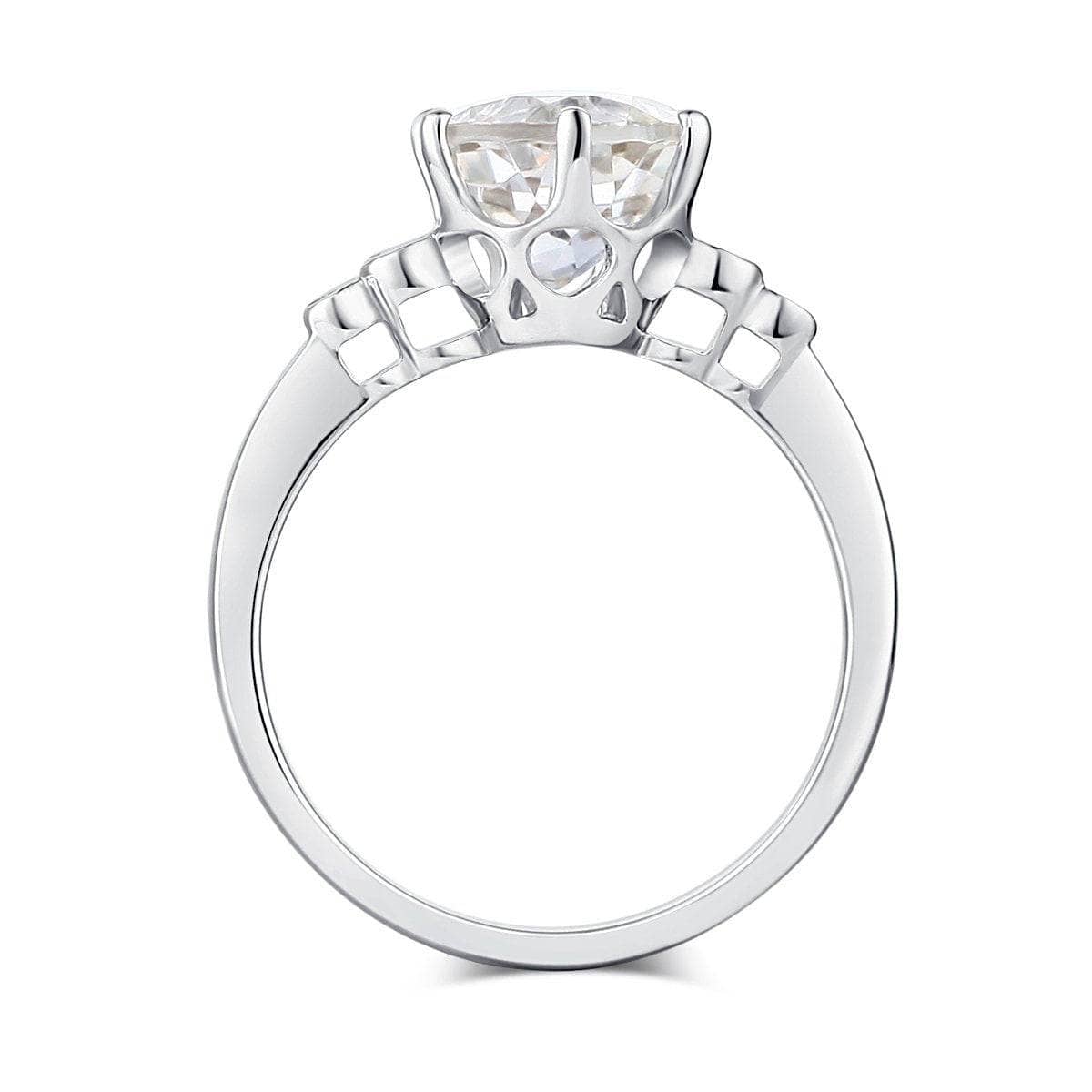 2ct Topaz 14K White Gold 0.038 Ct Natural Diamond Engagement Ring