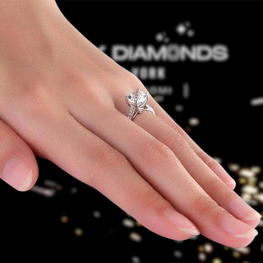 2ct Topaz 14K White Gold 0.18ct Natural Diamond Ring-Black Diamonds New York