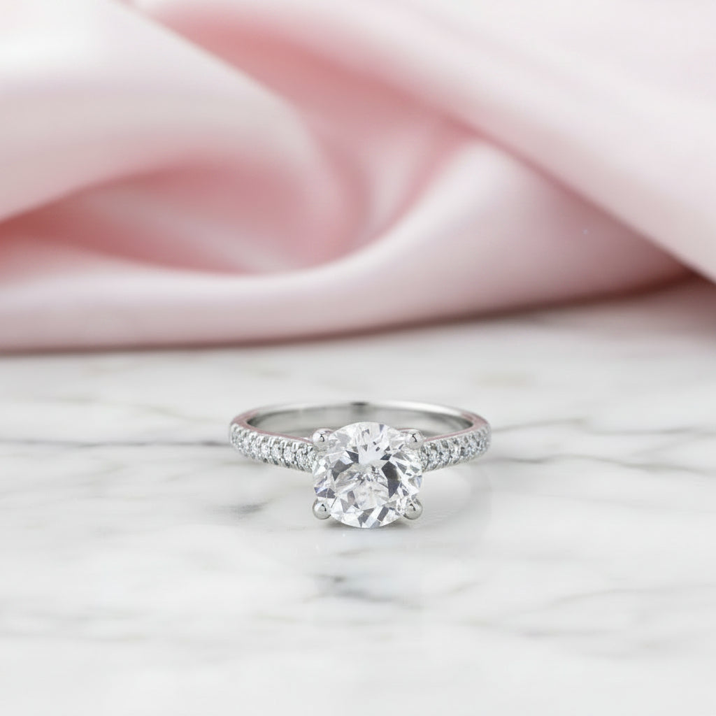 2ct Topaz 14k White Gold 0.18ct Diamond Option Ring-Black Diamonds New York