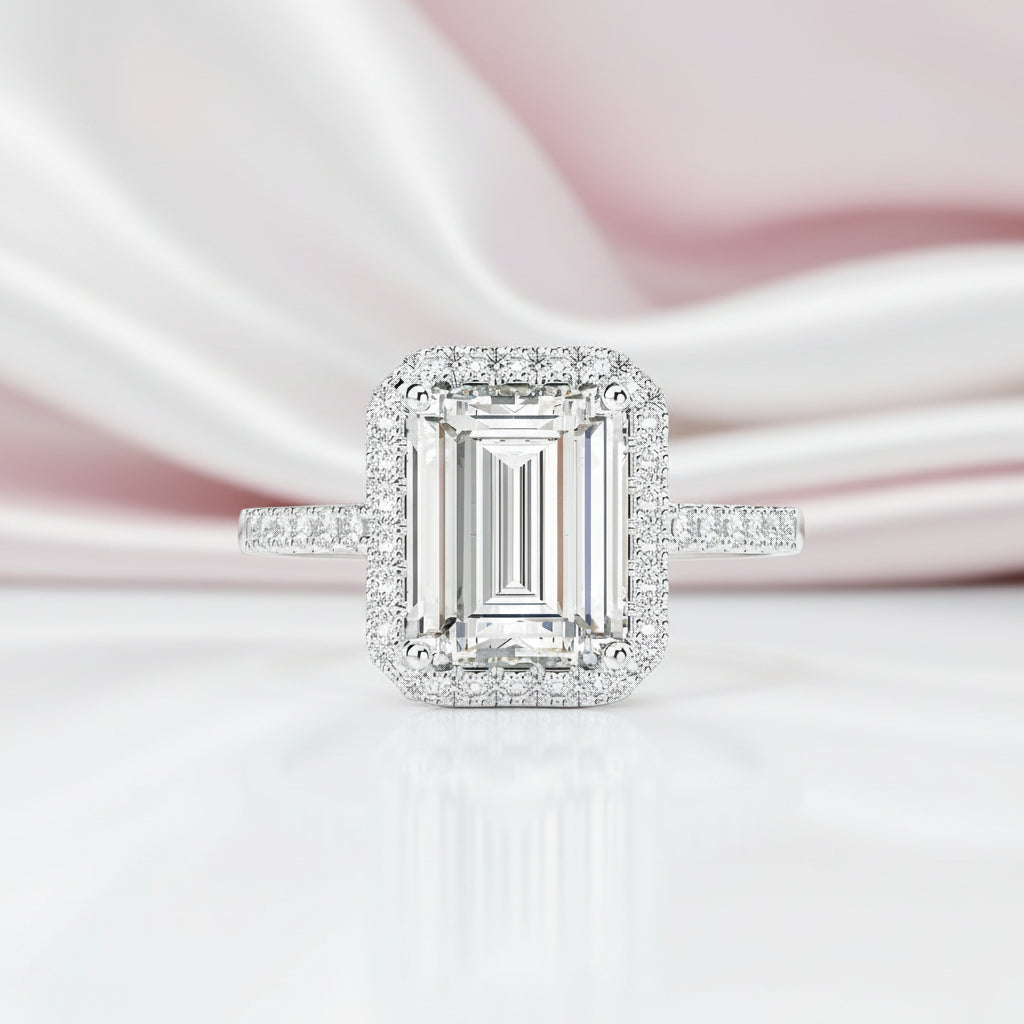 2ct Emerald Cut Excellent Diamond Option Engagement Ring-Black Diamonds New York