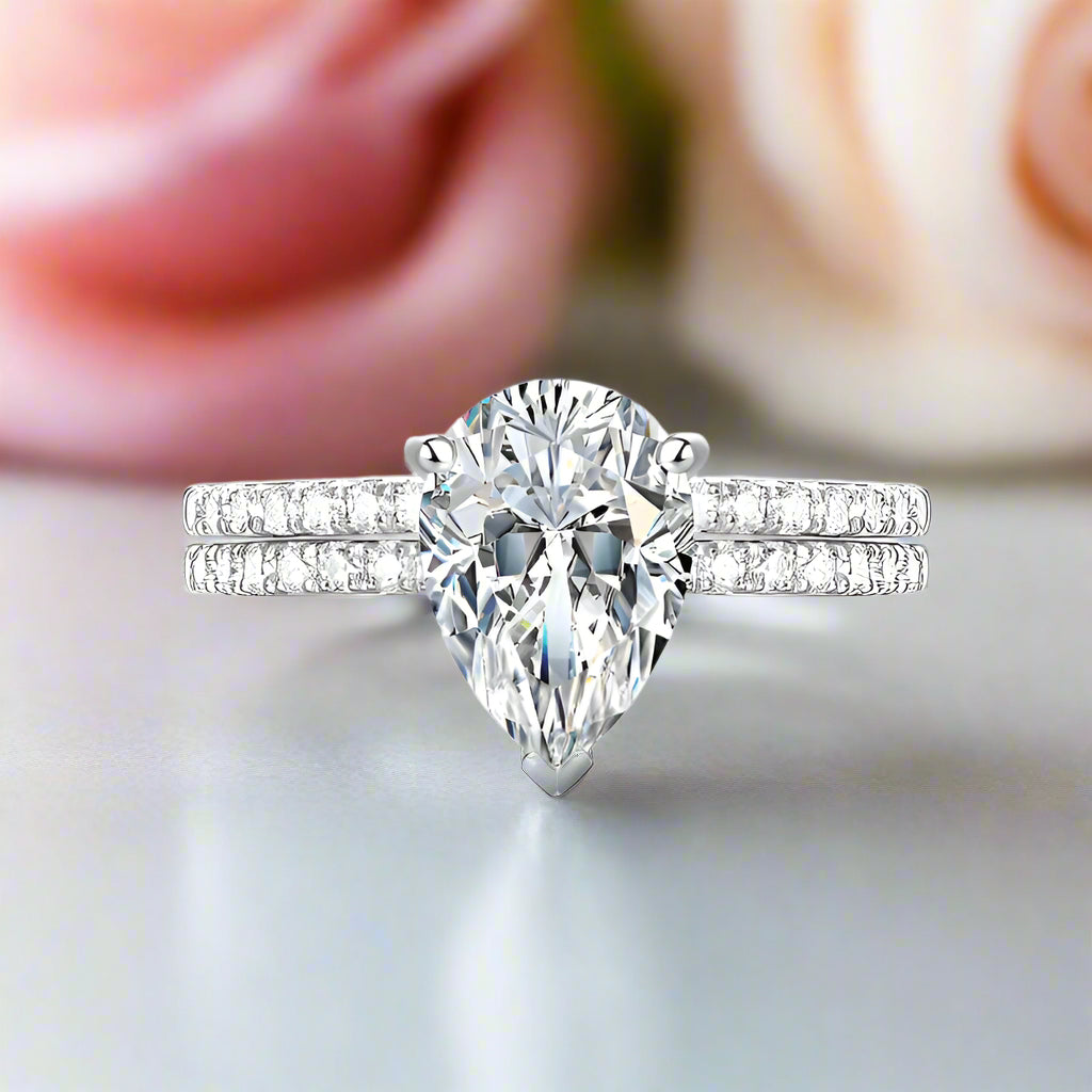 2ct Pear Cut Diamond Ring-Black Diamonds New York