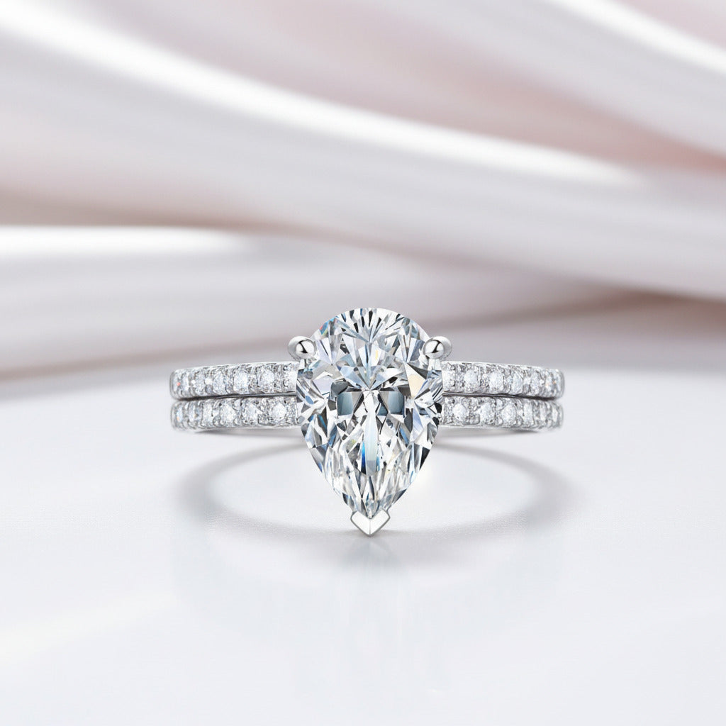 2ct Pear Cut Diamond Option Ring-Black Diamonds New York