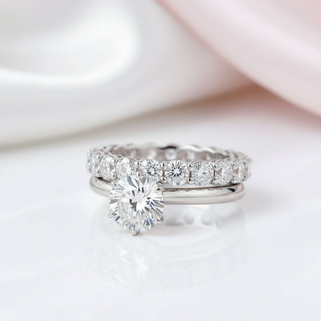2ct Round Cut Diamond Option Bridal Ring Set-Black Diamonds New York