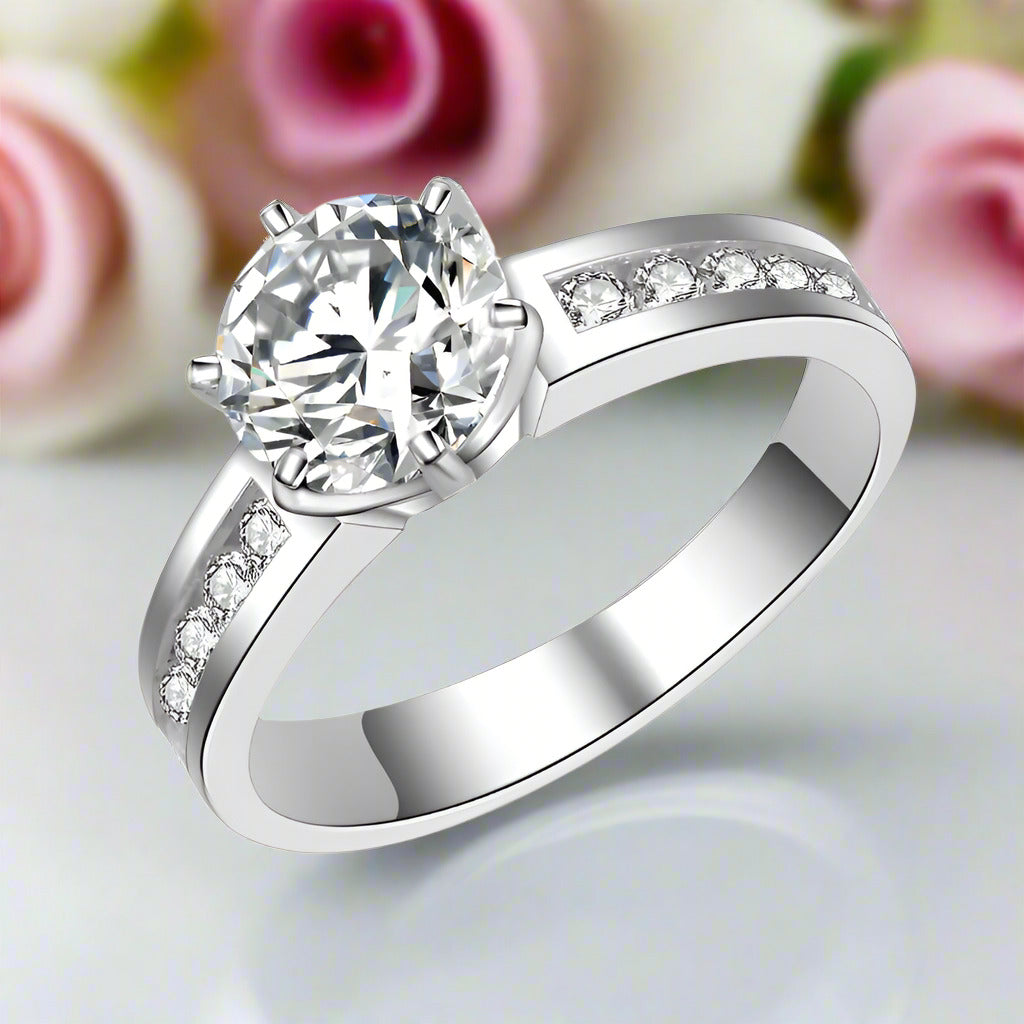 2ct Special Design Six Prong Diamond Engagement Ring-Black Diamonds New York