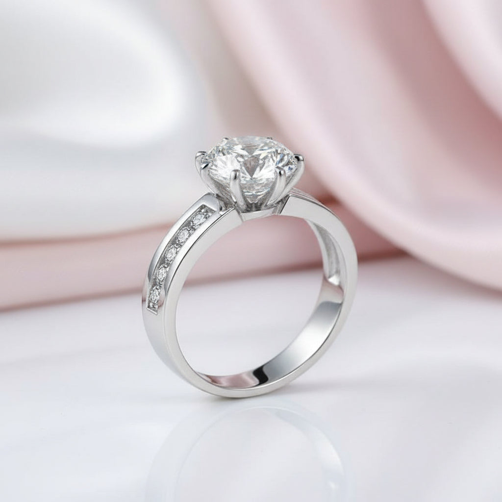 2ct Special Design Six Prong Diamond Option Engagement Ring-Black Diamonds New York