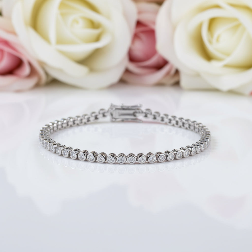 2mm Full Diamond Tennis Bracelet-Black Diamonds New York