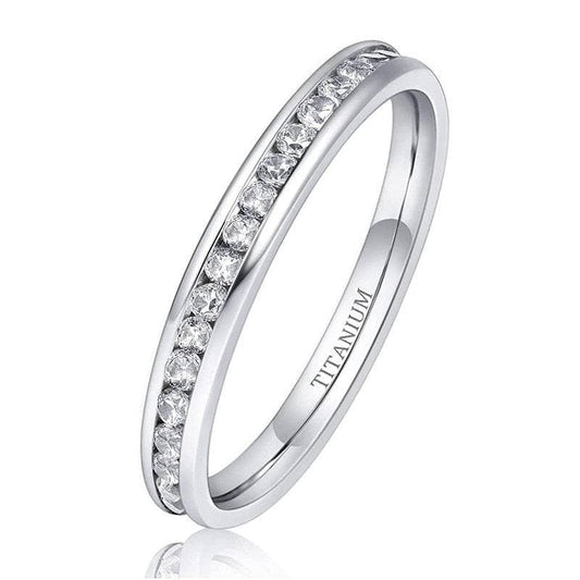2mm Titanium Eternity Created Diamond Engagement Band-Black Diamonds New York