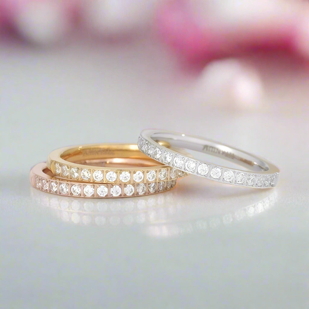 2mm Titanium Half Eternity Diamond Wedding Band-Black Diamonds New York