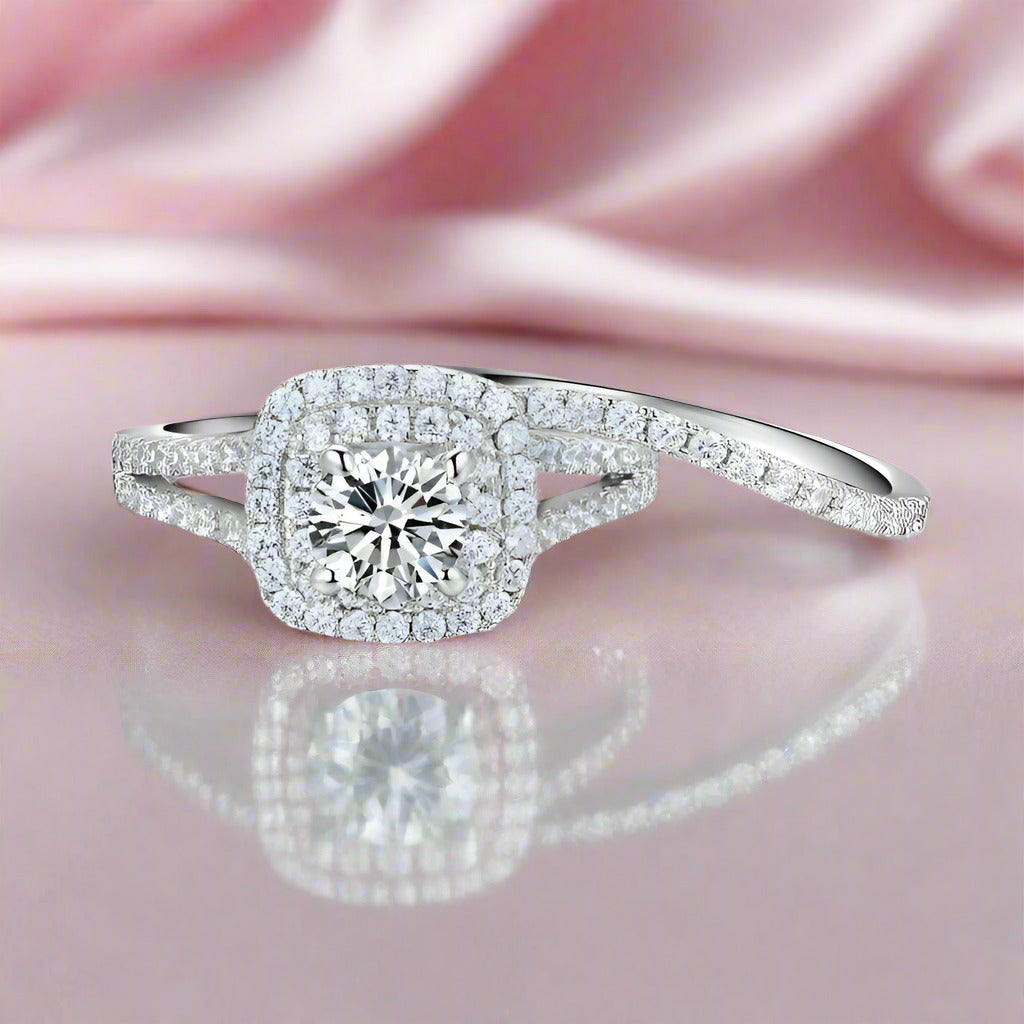 2PC Blue Side Stones Victorian Style Ring-Black Diamonds New York