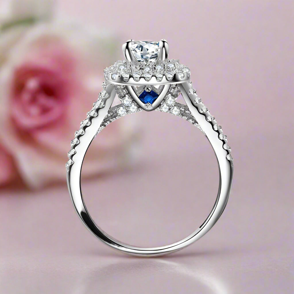 2PC Blue Side Stones Victorian Style Ring-Black Diamonds New York