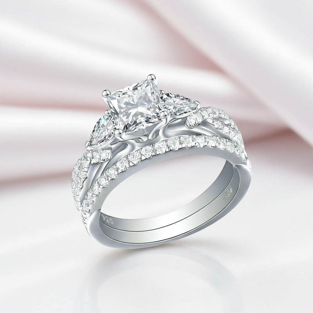 Princess Cut Diamond Ring Set-Black Diamonds New York