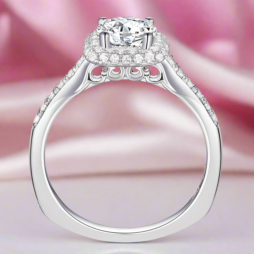 2Pcs Halo 1.6 Ct Round Diamond Engagement Ring Set-Black Diamonds New York