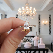 2Pcs Pear-Cut Diamond Option Engagement Ring-Black Diamonds New York