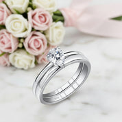 2Pcs Pear-Cut Diamond Option Engagement Ring-Black Diamonds New York