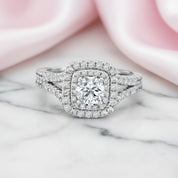 2Pcs Round Cut Diamond Option Curve Band Blue Side Stone Engagement Ring-Black Diamonds New York