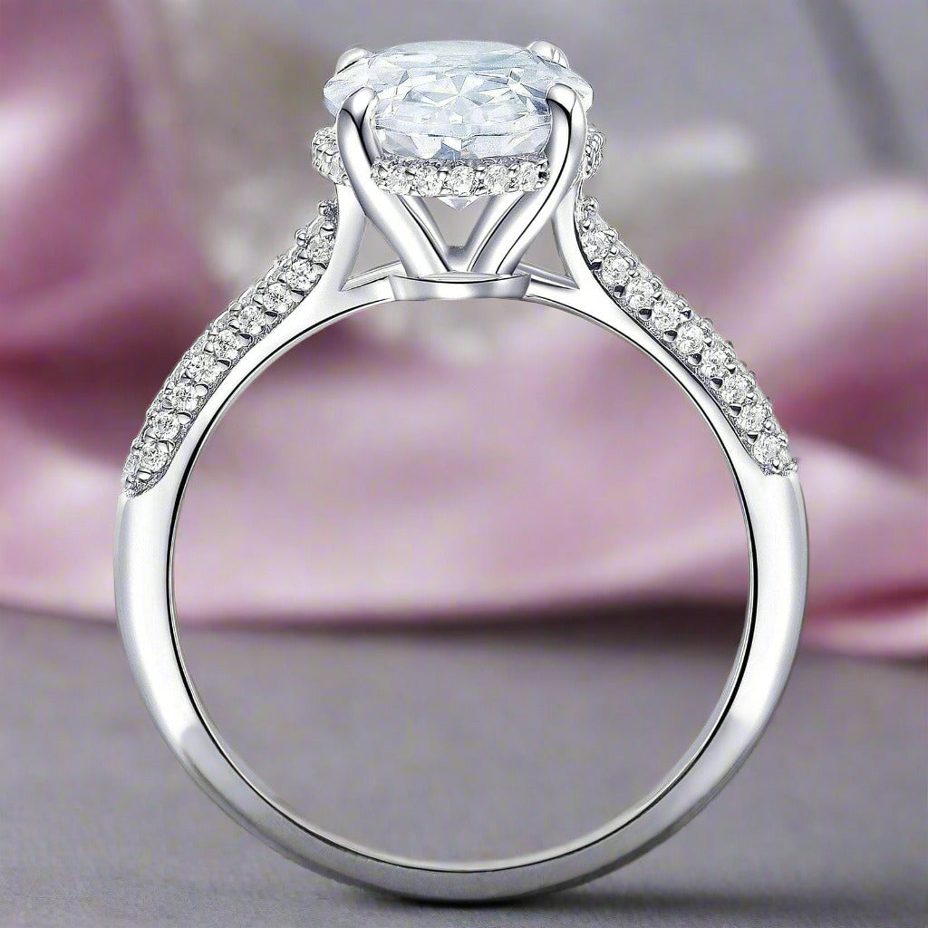 2pcs Oval Cut Diamond Ring Set-Black Diamonds New York