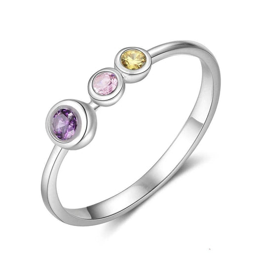 3 Birthstones Personalized Ring