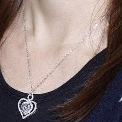 3 Carat Created Diamond Heart Pendant Necklace-Black Diamonds New York