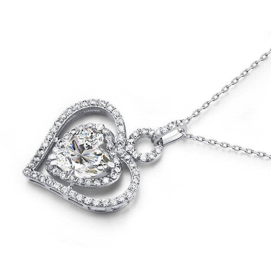 3 Carat Created Diamond Heart Pendant Necklace - Black Diamonds New York