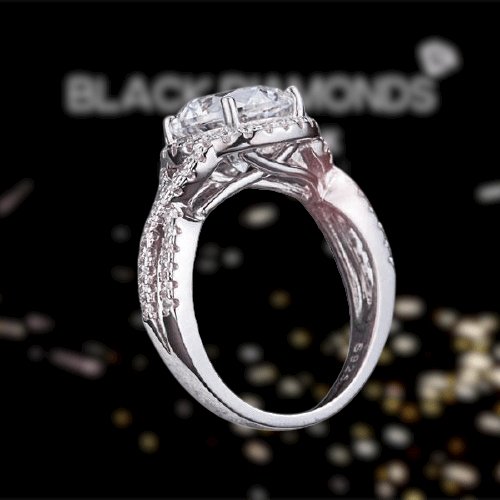 3 Carat Created Diamond Luxury Engagement Ring - Black Diamonds New York
