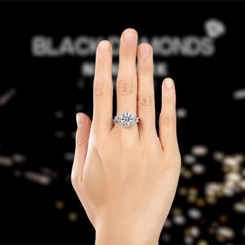 3 Carat Created Diamond Luxury Engagement Ring-Black Diamonds New York