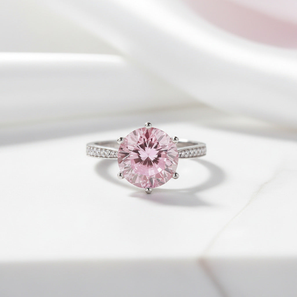 3.0 Ct Pink Diamond Engagement Ring-Black Diamonds New York