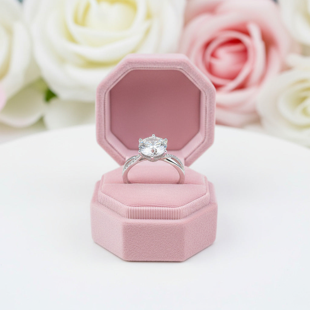 3 Carat Round Cut Diamond 6 Claw Engagement Ring-Black Diamonds New York