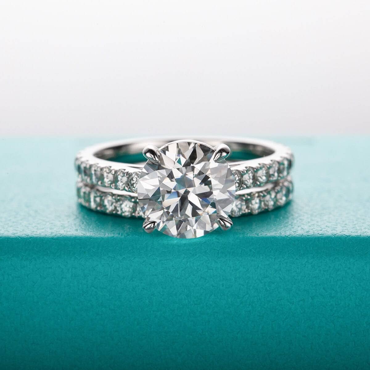 3 Carat Round Cut Diamond Option Engagement Ring Set CAN NOT BE FOUND-Black Diamonds New York