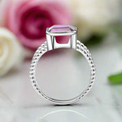 3.36Ct Amethyst Rope Band Engagement Ring-Black Diamonds New York