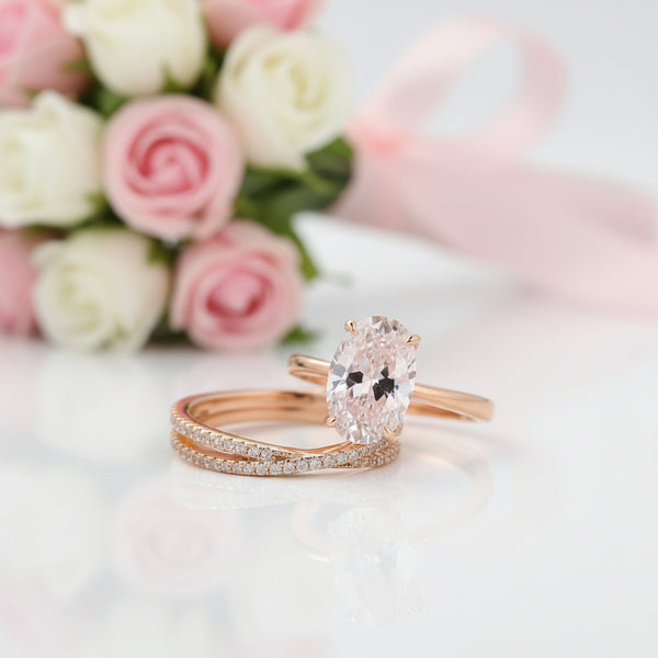 Carat Oval Cut Yellow Gold Wedding Ring Set – Black Diamonds