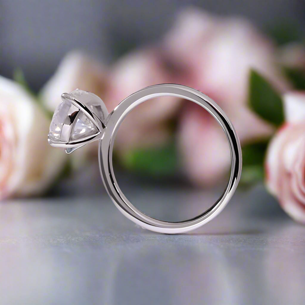 3.5 Carat Pear Cut White Gold Engagement Ring-Black Diamonds New York