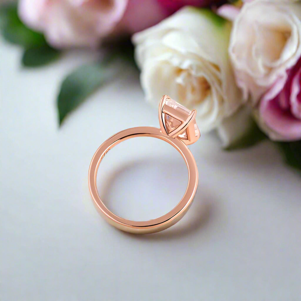 3.5ct Emerald Cut Solitaire Engagement Ring-Black Diamonds New York