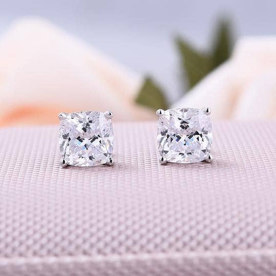 3.0 Carat Cushion Cut Women's Stud Earrings NOT EXISTING-Black Diamonds New York
