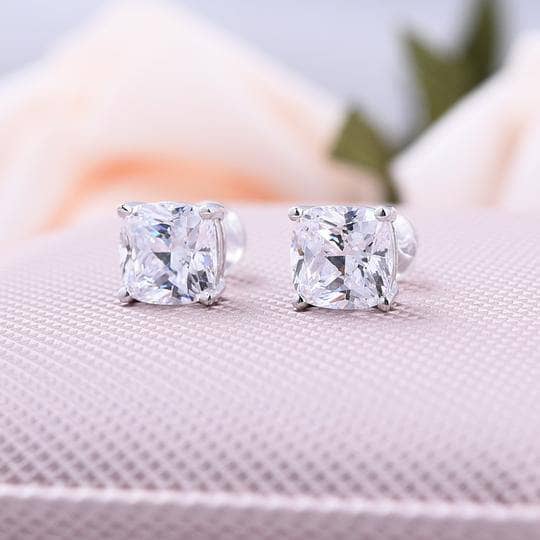 3.0 Carat Cushion Cut Women's Stud Earrings NOT EXISTING-Black Diamonds New York