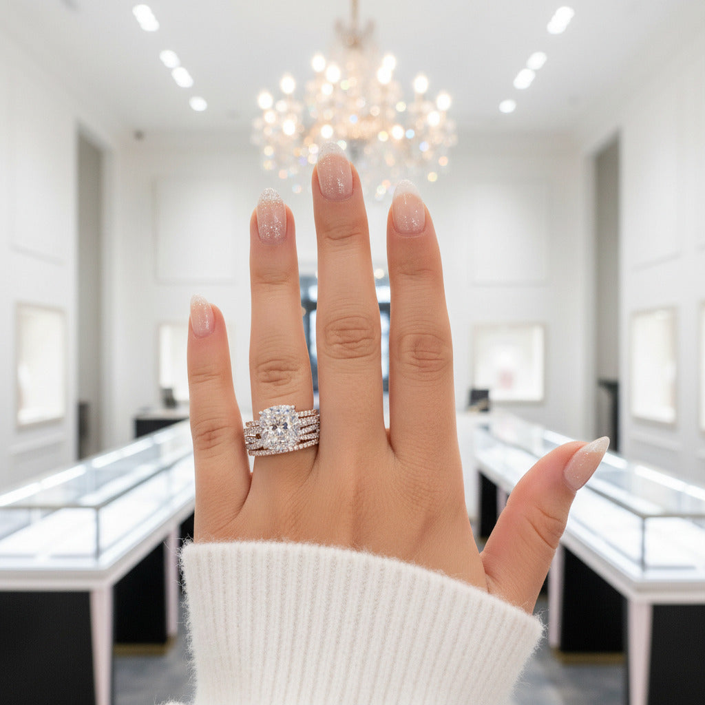 3.0 Carat Cushion Cut Women's Wedding Set-Black Diamonds New York