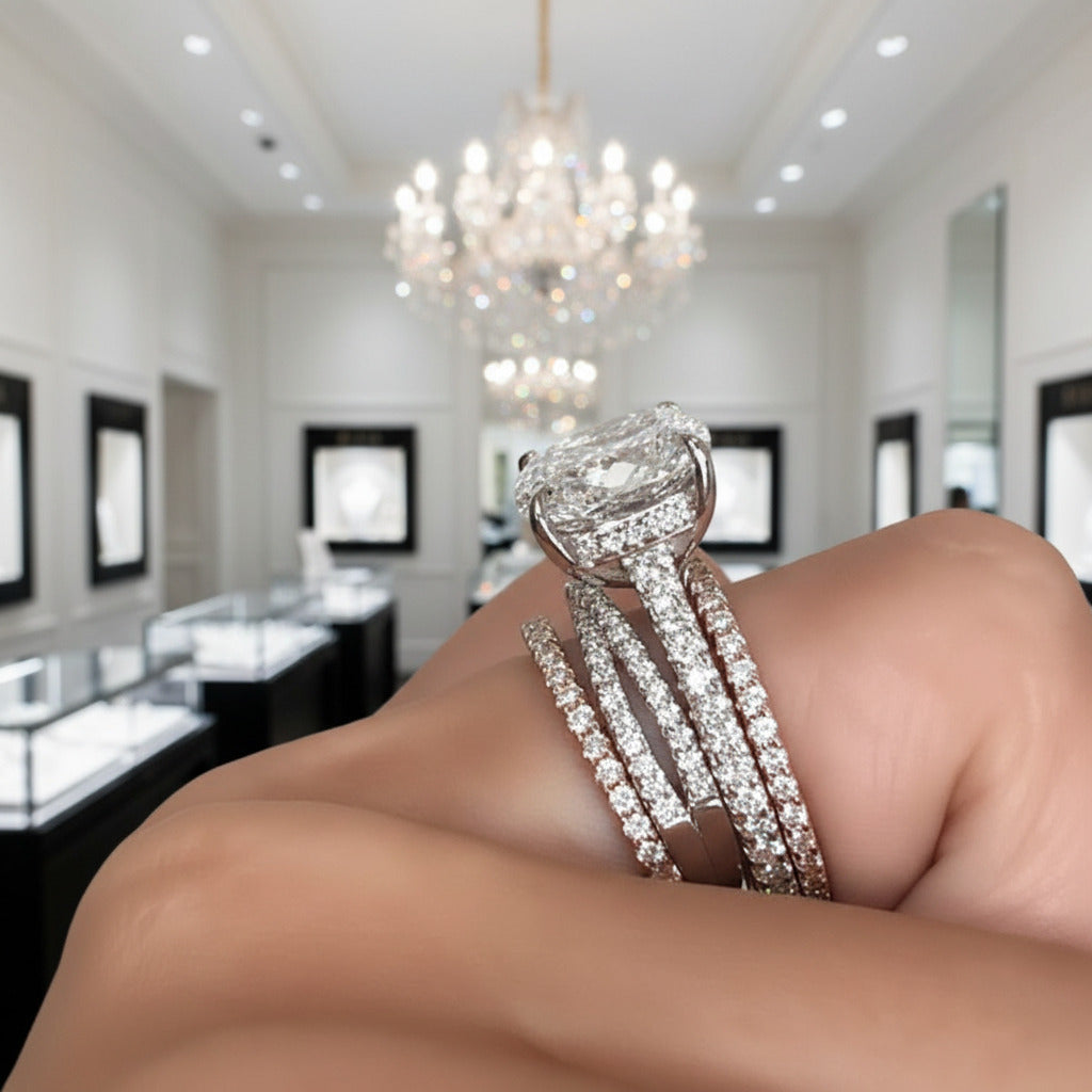 3.0 Carat Cushion Cut Women's Wedding Set-Black Diamonds New York
