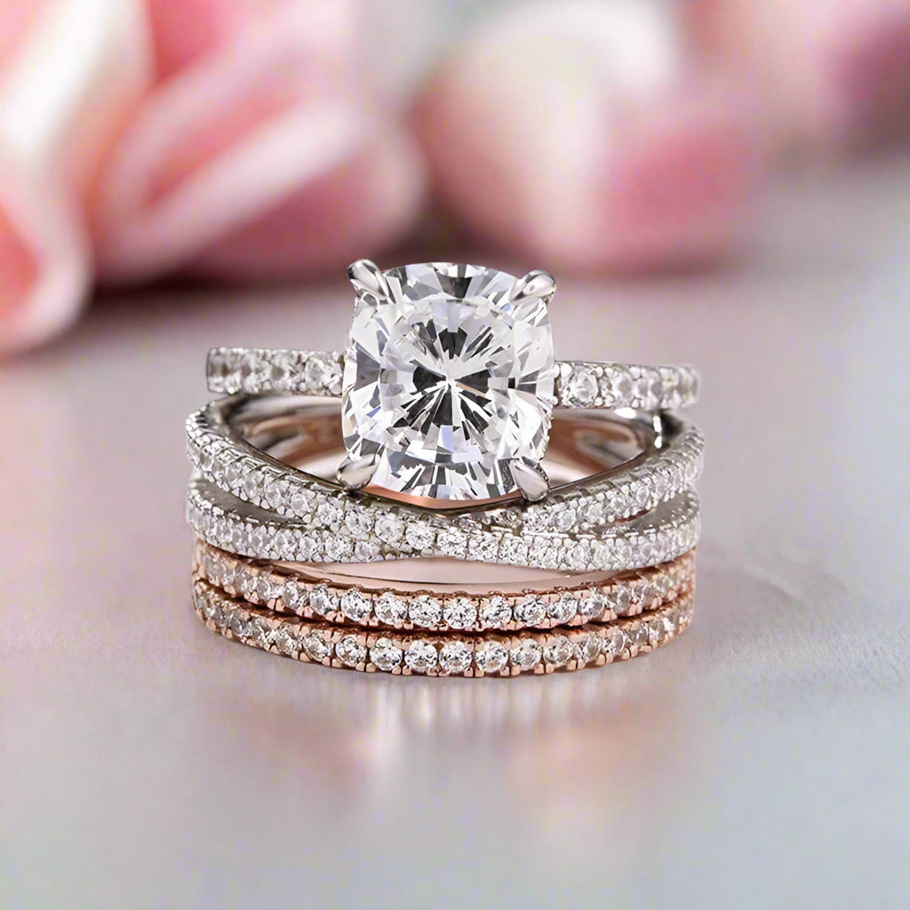 3.0 Carat Cushion Cut Women's Wedding Set-Black Diamonds New York