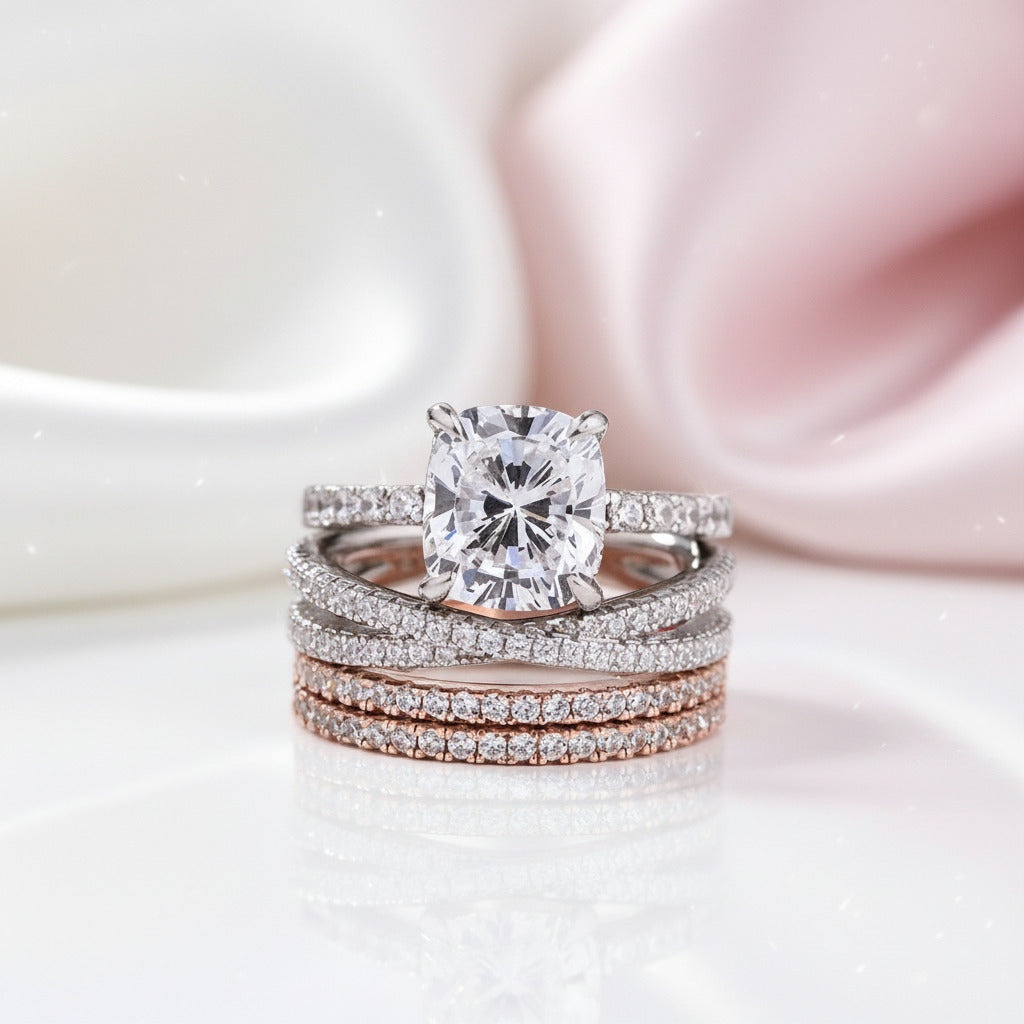 3.0 Carat Cushion Cut Women's Wedding Set-Black Diamonds New York