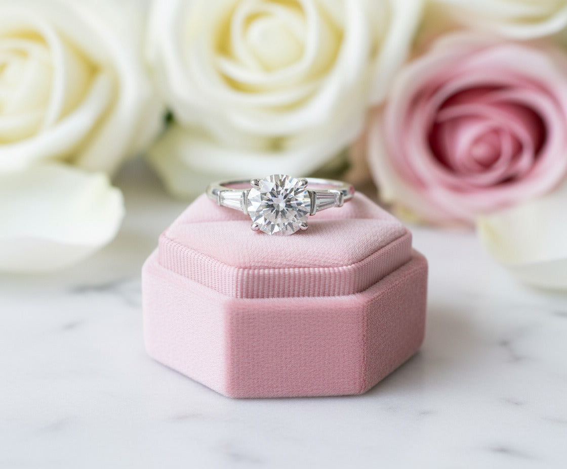 3.0 ct Round Cut Diamond White Gold Engagement Ring-Black Diamonds New York