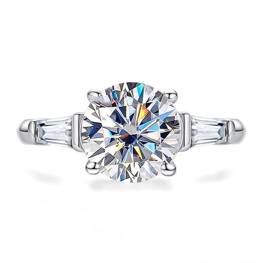 3.0 ct Round Cut Diamond White Gold Engagement Ring-Black Diamonds New York