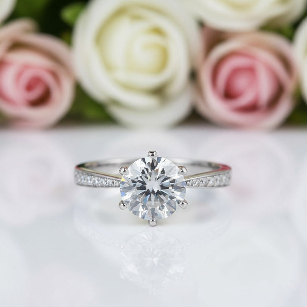 3.0ct Classic Style Diamond Engagement Ring-Black Diamonds New York