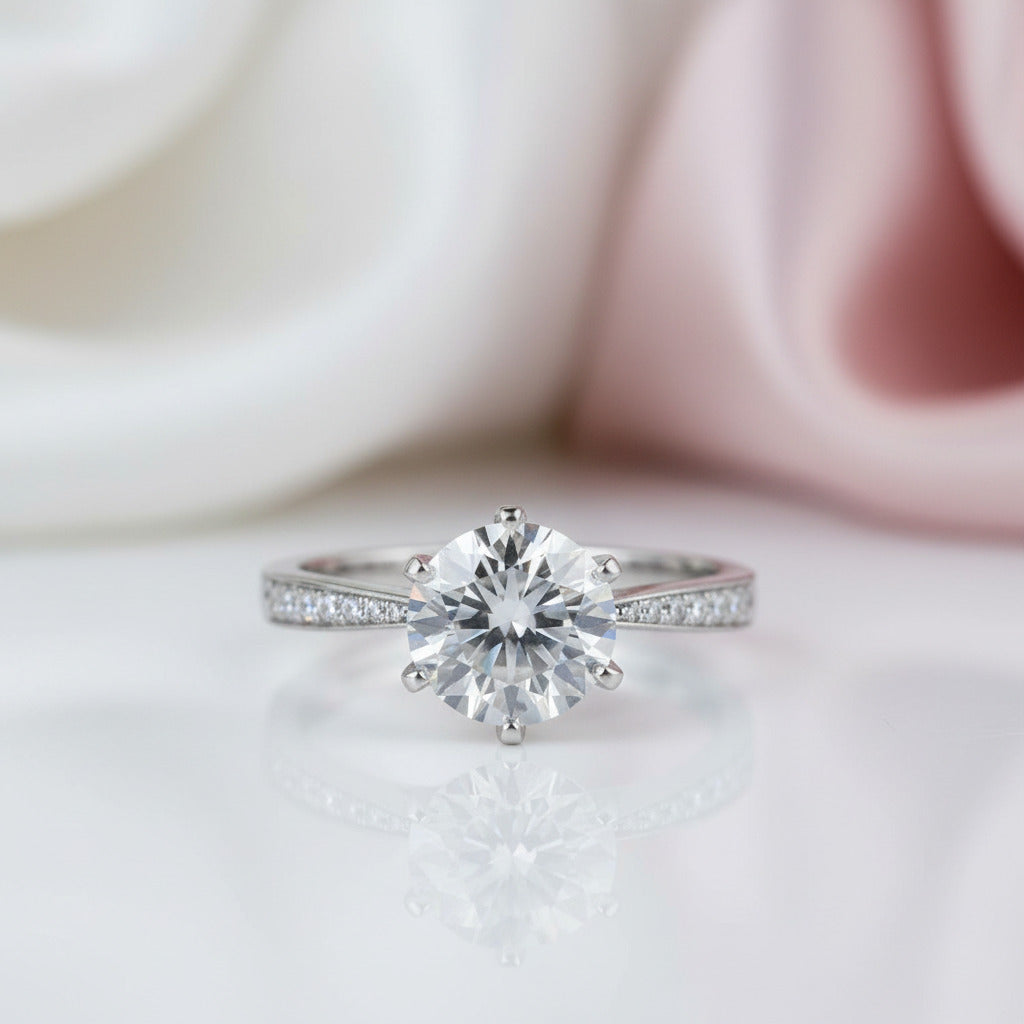 3.0ct Classic Option Diamond Option Engagement Ring-Black Diamonds New York